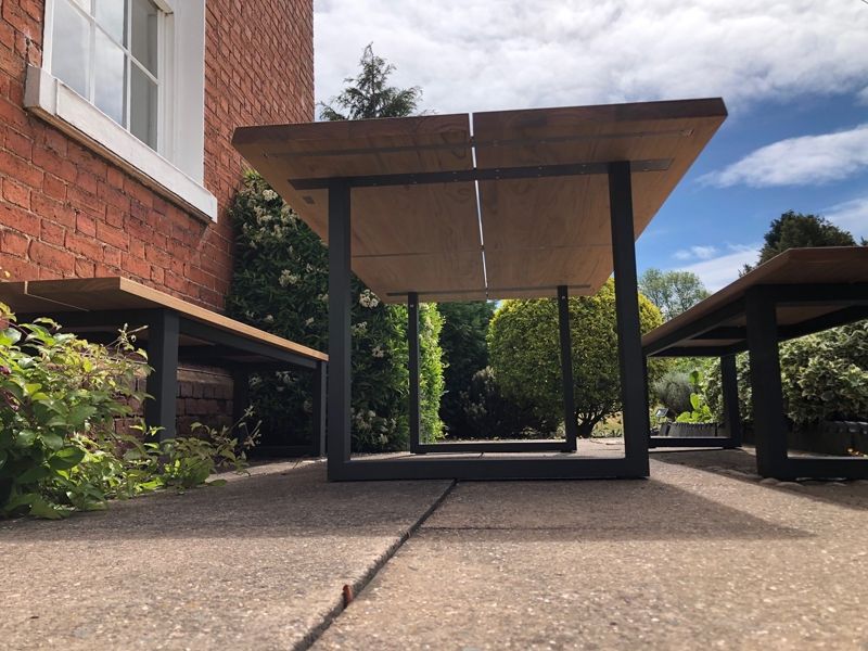 Edge Table Set | FSC® Certified -Garden Furniture Centre-HighRange,Tables,Dining Set,Outdoor Furniture,Teak Garden Furniture,Metal Furniture,FSC®,Outdoor Dining-{collection_title}