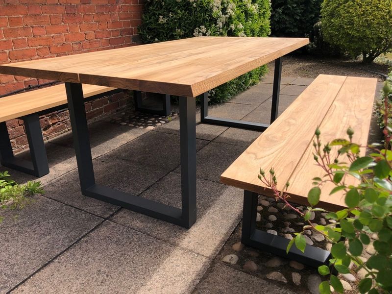 Edge Table Set | FSC® Certified -Garden Furniture Centre-HighRange,Tables,Dining Set,Outdoor Furniture,Teak Garden Furniture,Metal Furniture,FSC®,Outdoor Dining-{collection_title}