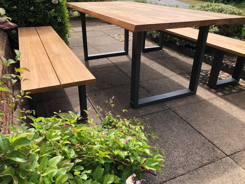 Edge Table Set | FSC® Certified -Garden Furniture Centre-HighRange,Tables,Dining Set,Outdoor Furniture,Teak Garden Furniture,Metal Furniture,FSC®,Outdoor Dining-{collection_title}