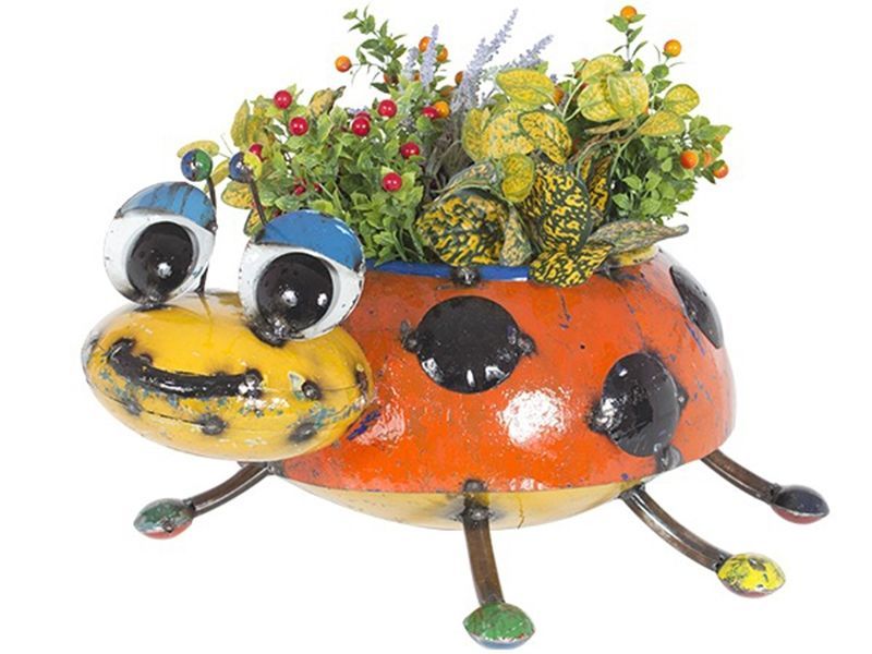 Lily The Lady Bug Planter-Garden Furniture Centre-48Hour Dispatch,LowRange,Ornaments,Accessories,Ranges,Animal Garden Ornaments,Think Outside Range,Metal Garden Ornaments,Garden Planters,Think Outside Range Ranges,Ornaments Accessories-{collection_title}