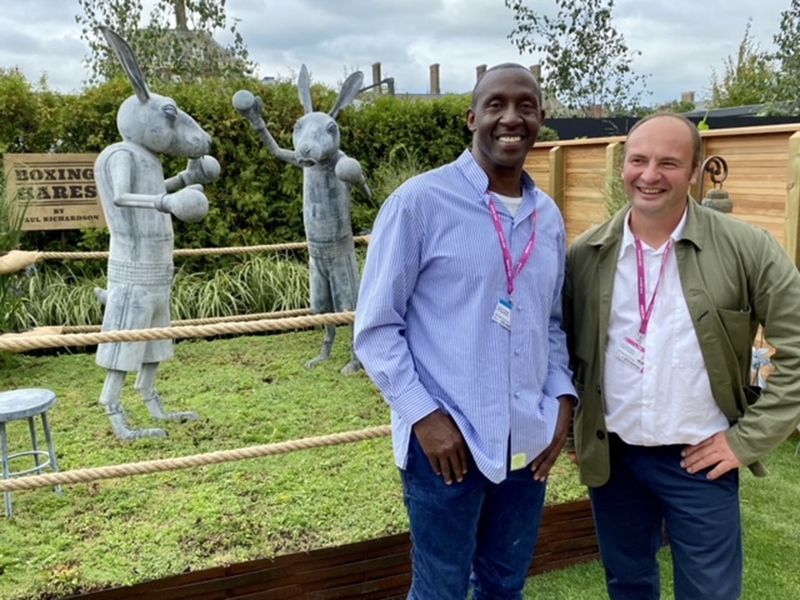 Boxing Hares -Garden Furniture Centre-HighRange,Showroom exdis,Ornaments,Animal Garden Ornaments,Metal Garden Ornaments-{collection_title}