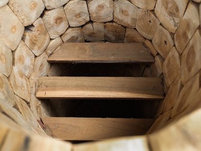 Log Bowl Teak Planter
