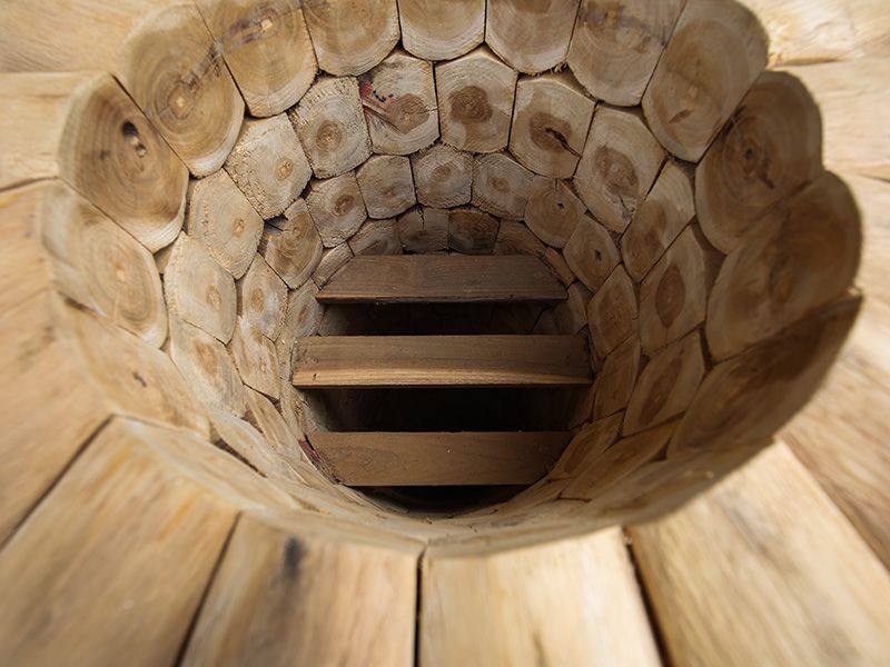 Log Bowl Teak Planter