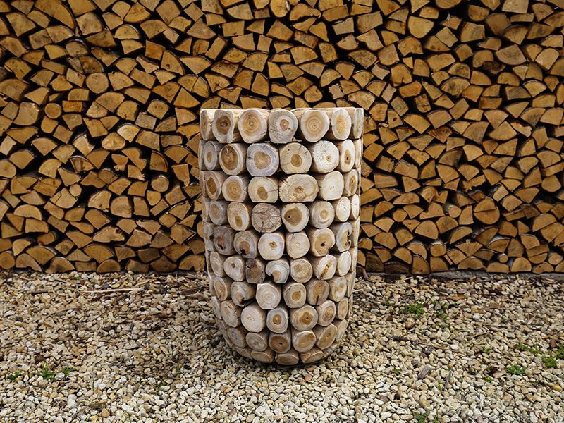 Log Bowl Teak Planter