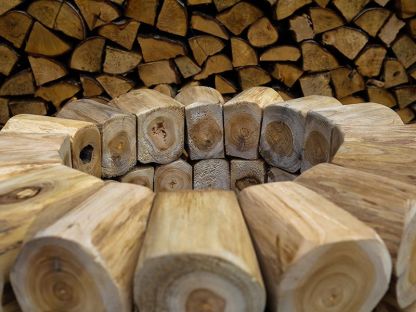 Log Bowl Teak Planter