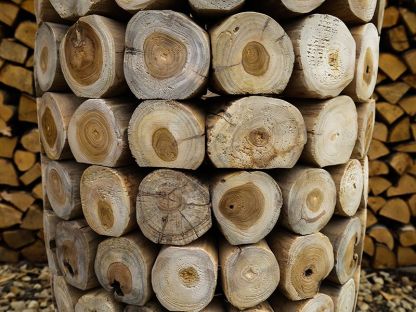 Log Bowl Teak Planter