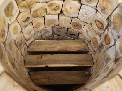Log Bowl Teak Planter