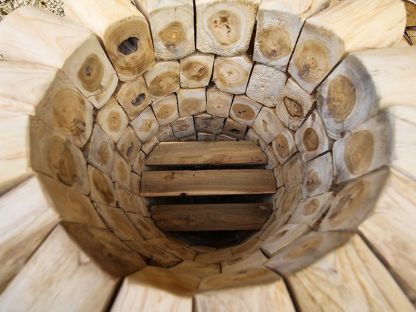 Log Bowl Teak Planter