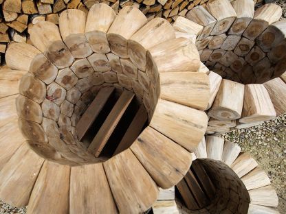 Log Bowl Teak Planter