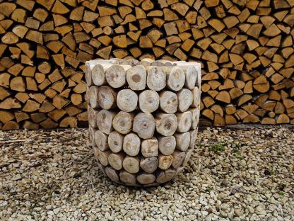 Log Bowl Teak Planter