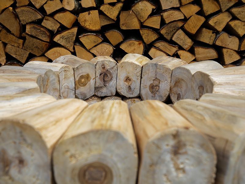 Log Bowl Teak Planter