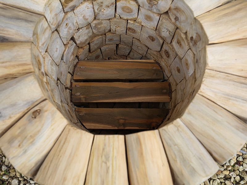 Log Bowl Teak Planter