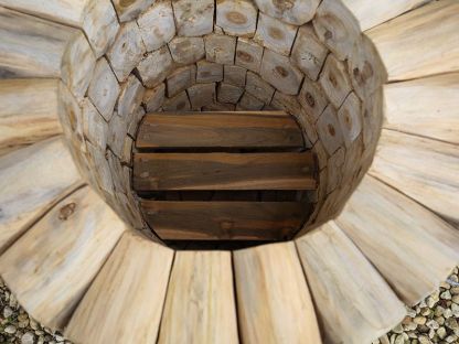 Log Bowl Teak Planter