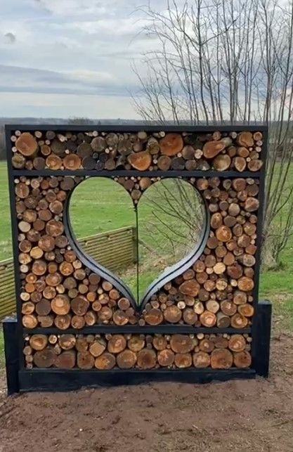 Rustic Love Heart Wood Rack-Garden Furniture Centre-LowRange,Furniture for Valentines Day,Accessories,Outdoor Storage,20% OFF Log Stores & Racks,Log Racks & Stores,Storage Accessories,Black Friday Month-{collection_title}