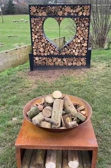 Rustic Love Heart Wood Rack-Garden Furniture Centre-LowRange,Furniture for Valentines Day,Accessories,Outdoor Storage,20% OFF Log Stores & Racks,Log Racks & Stores,Storage Accessories,Black Friday Month-{collection_title}