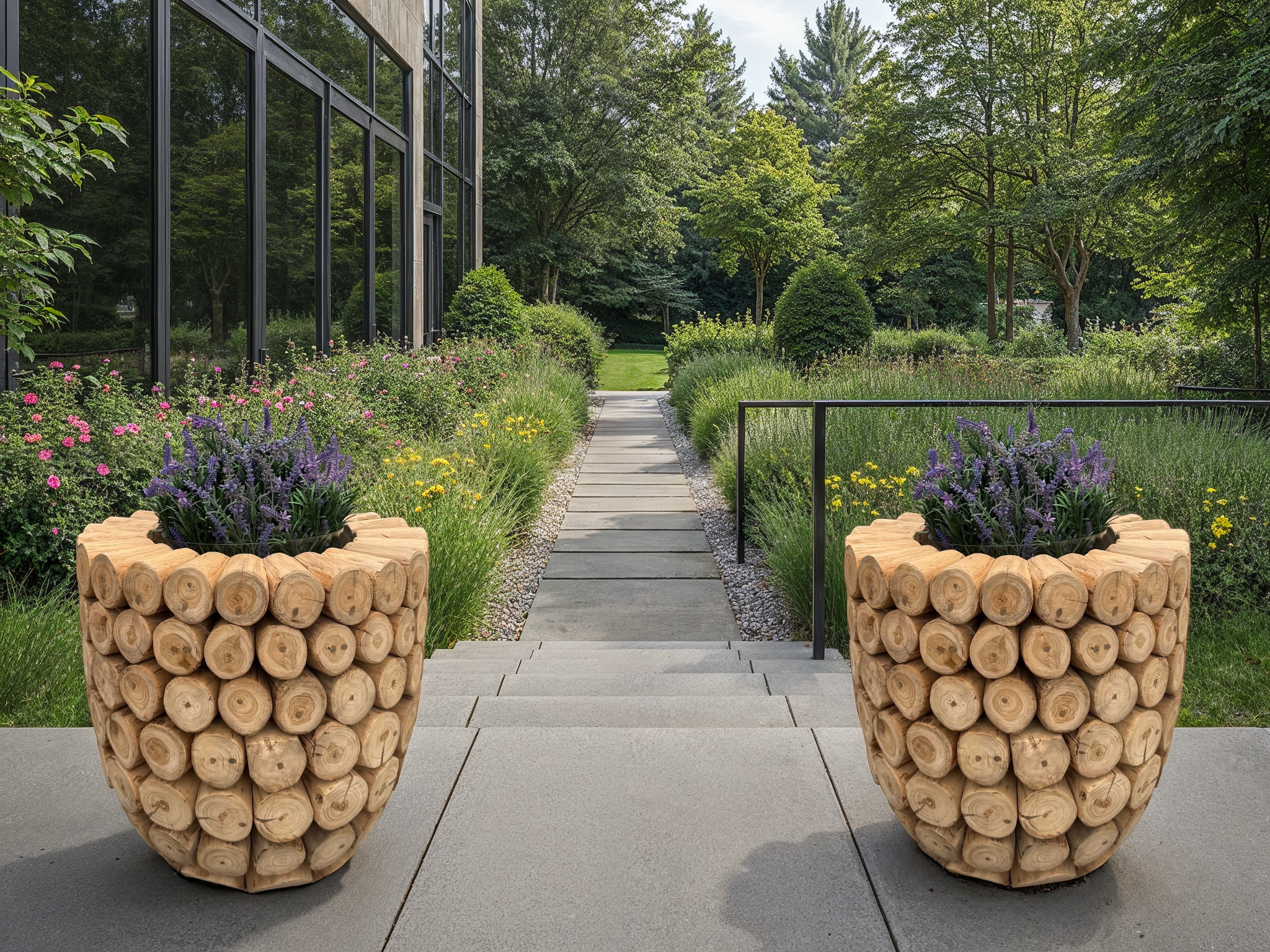 Log Bowl Teak Planter-Garden Furniture Centre-LowRange,Under 100,Accessories,Garden Planters-{collection_title}