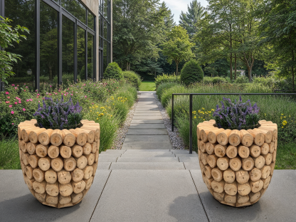 Log Bowl Teak Planter-Garden Furniture Centre-LowRange,Under 100,Accessories,Garden Planters-{collection_title}