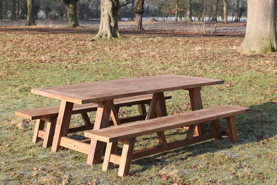 Lombok Bench Set-Garden Furniture Centre-HighRange,Dining Set,Outdoor Furniture,Teak Garden Furniture,Picnic Tables,Outdoor Dining,Teak,Benches,Tables,Teak Sets,Teak Tables-{collection_title}