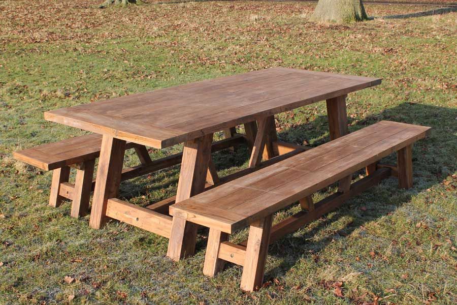 Lombok Bench Set-Garden Furniture Centre-HighRange,Dining Set,Outdoor Furniture,Teak Garden Furniture,Picnic Tables,Outdoor Dining,Teak,Benches,Tables,Teak Sets,Teak Tables-{collection_title}