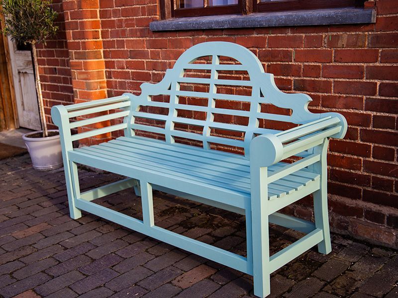 Lutyens Teak Bench 165cm | Painted-Garden Furniture Centre-MidInstock,instock,MidRange,park benches,Benches,Lutyens Bench Range,Teak Benches Benches,Lutyens Benches-{collection_title}