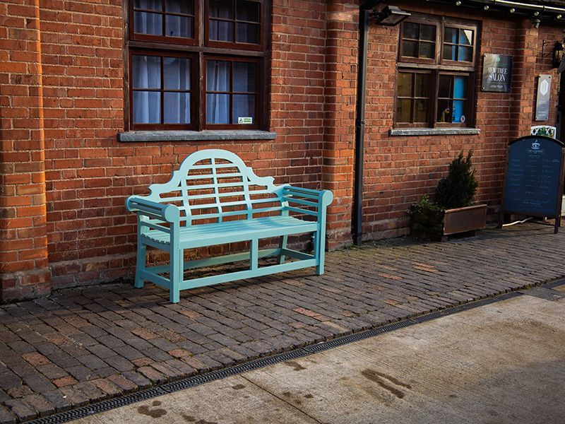 Lutyens Teak Bench 165cm | Painted-Garden Furniture Centre-MidInstock,instock,MidRange,park benches,Benches,Lutyens Bench Range,Teak Benches Benches,Lutyens Benches-{collection_title}