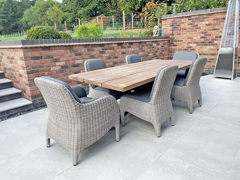 Meteor Timor 6 Chair Dining Set | FSC® Certified-Garden Furniture Centre-HighRange,Rattan,Teak,Tables,Dining Set,Outdoor Furniture,Sale,Rattan Furniture,Meteor Range,Outdoor Dining,FSC®-{collection_title}