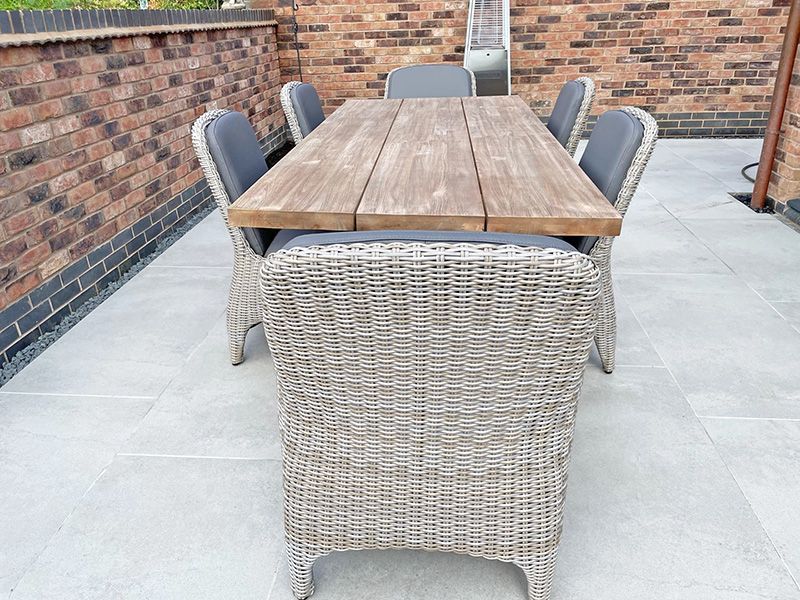 Meteor Timor 6 Chair Dining Set | FSC® Certified-Garden Furniture Centre-HighRange,Rattan,Teak,Tables,Dining Set,Outdoor Furniture,Sale,Rattan Furniture,Meteor Range,Outdoor Dining,FSC®-{collection_title}