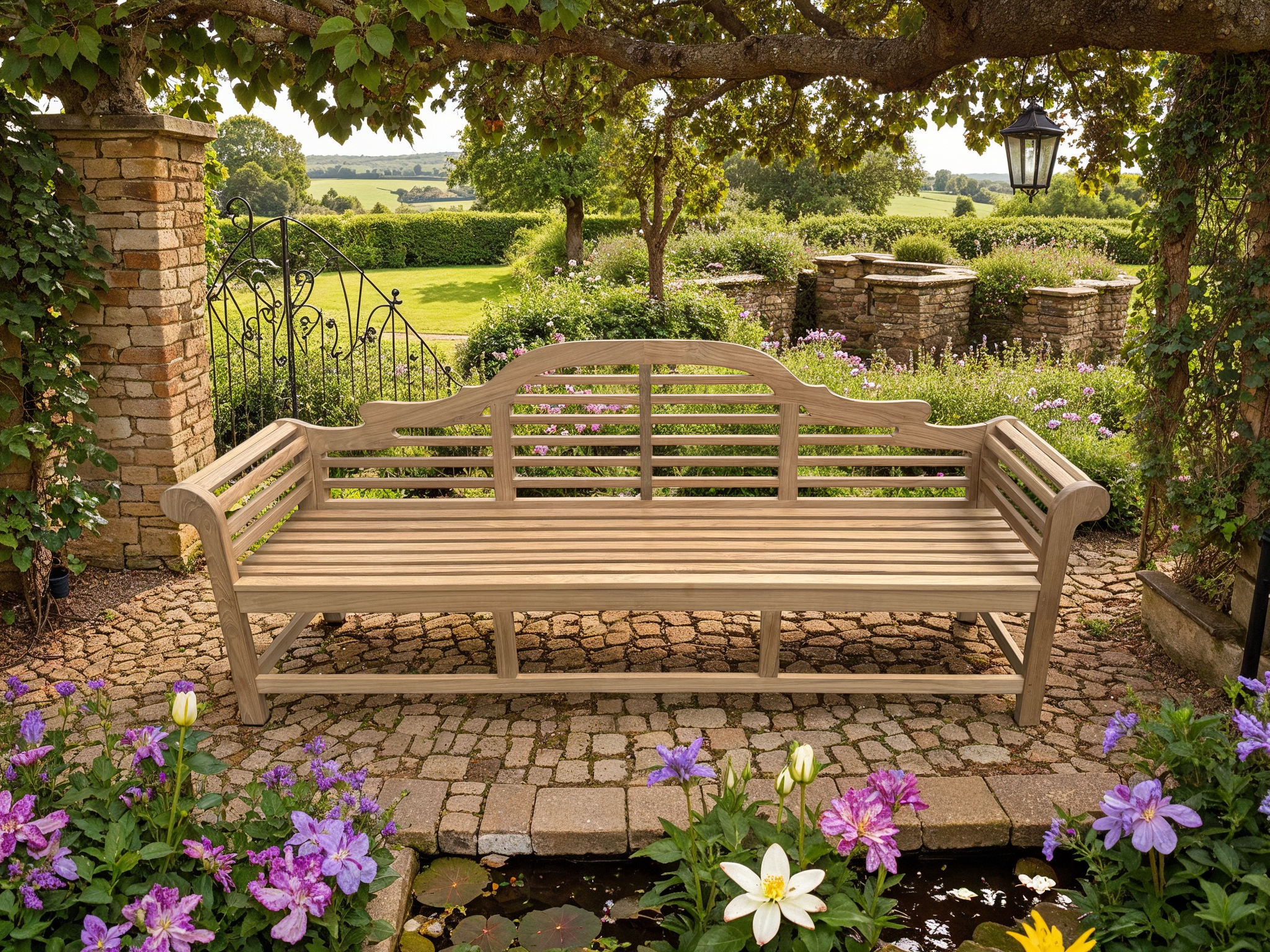 Lutyens 2.4m Bench | FSC® Certified-Garden Furniture Centre-HighRange,Active,Benches,Outdoor Furniture,Lutyens Bench Range,Teak Benches Benches,Memorial Benches,Lutyens Benches,FSC®,park benches-{collection_title}