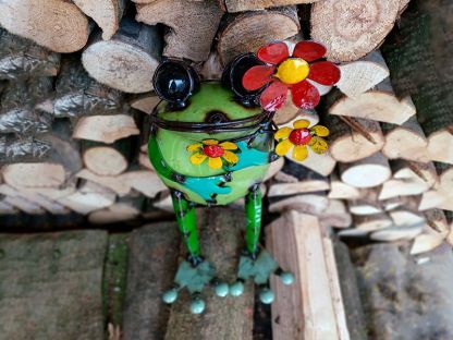 Standing Frog With Flower