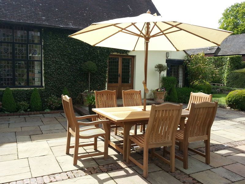 Malvern Medium Teak Dining Set | FSC® Certified -Garden Furniture Centre-HighRange,Tables,Dining Set,Teak,Outdoor Furniture,Teak Garden Furniture,FSC®,Outdoor Dining-{collection_title}