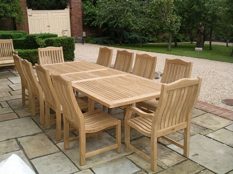 Malvern Luxury 10 Chair Teak Dining Set | FSC® Certified -Garden Furniture Centre-HighRange,Tables,Dining Set,Information,Home Page Teak Furniture,Teak,Outdoor Furniture,Teak Garden Furniture,FSC®,Outdoor Dining,Autumn & Winter Sale-{collection_title}
