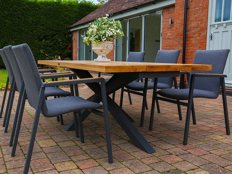 Mandalay 6 Chair Dining Set-Garden Furniture Centre-HighRange,Metal,Teak,Tables,Dining Set,Outdoor Furniture,Teak Garden Furniture,Outdoor Dining-{collection_title}