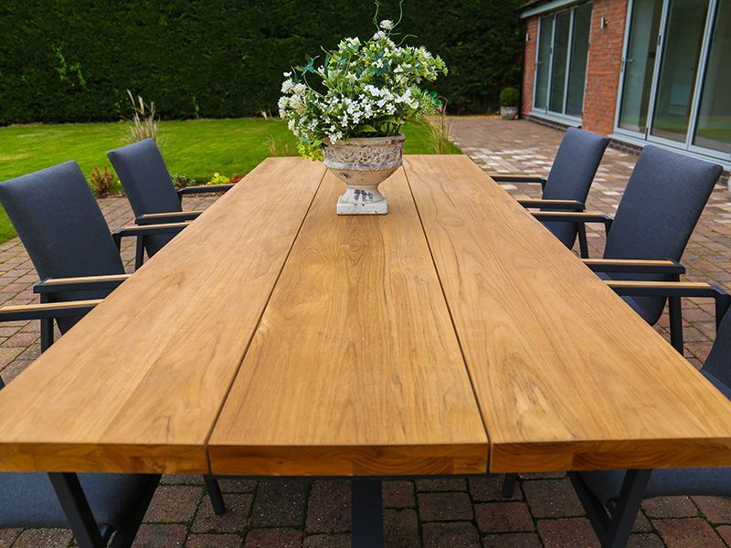 Mandalay 6 Chair Dining Set-Garden Furniture Centre-HighRange,Metal,Teak,Tables,Dining Set,Outdoor Furniture,Teak Garden Furniture,Outdoor Dining-{collection_title}