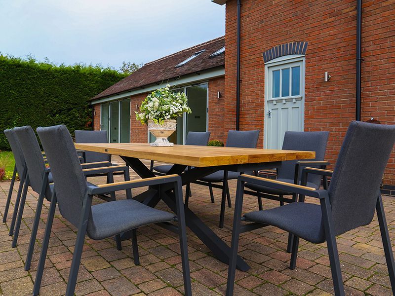 Mandalay 8 Chair Dining Set-Garden Furniture Centre-HighRange,Metal,Teak,Tables,Dining Set,Outdoor Furniture,Teak Garden Furniture,Outdoor Dining-{collection_title}