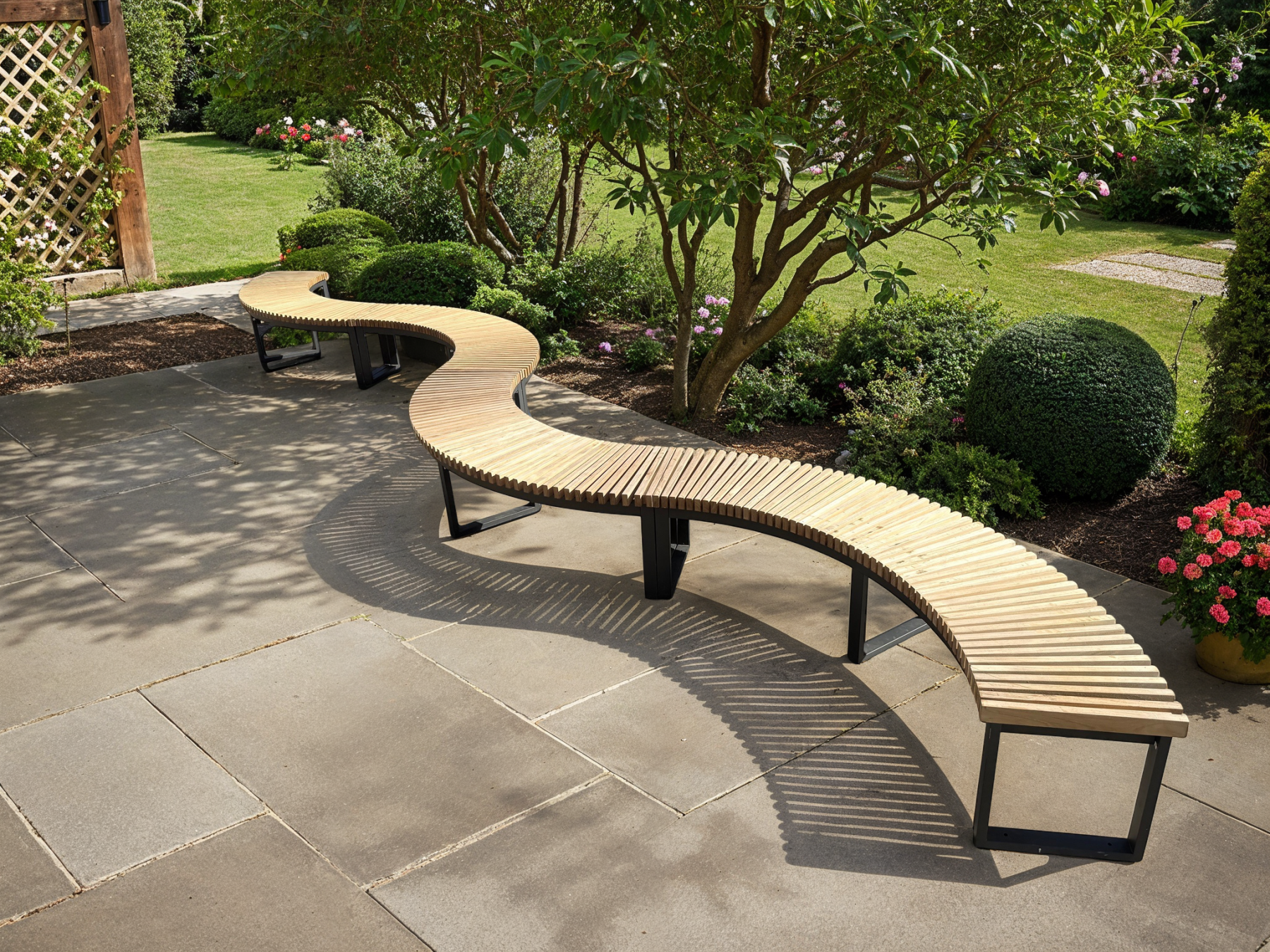 Mandalay Curved Backless Bench | FSC® Certified | Goodwood Ex-Display-Garden Furniture Centre-Ex-Display,Backless,Benches,FSC®,Teak Benches Benches,Trade Show ExDis,Sale-{collection_title}