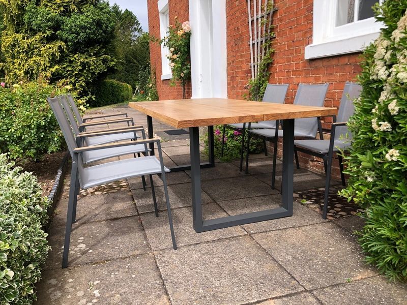 Edge Marbella 6 Chair Dining Set | FSC® Certified -Garden Furniture Centre-HighRange,Metal,Tables,Dining Set,Outdoor Furniture,Teak Garden Furniture,Metal Furniture,FSC®,Outdoor Dining-{collection_title}