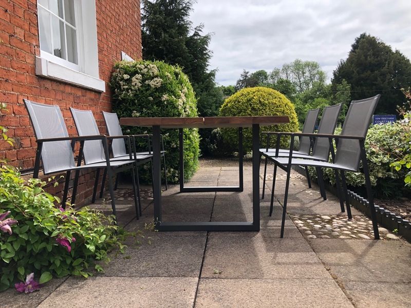 Edge Marbella 6 Chair Dining Set | FSC® Certified -Garden Furniture Centre-HighRange,Metal,Tables,Dining Set,Outdoor Furniture,Teak Garden Furniture,Metal Furniture,FSC®,Outdoor Dining-{collection_title}