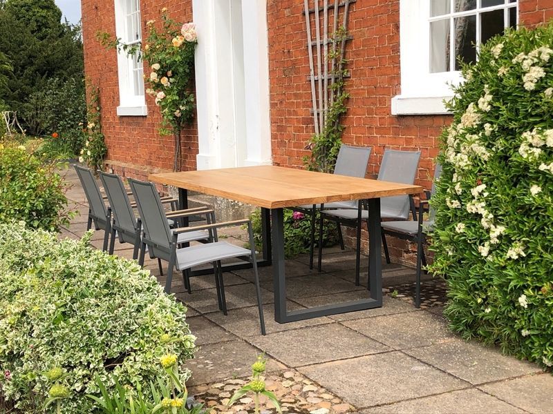 Edge Marbella 6 Chair Dining Set | FSC® Certified -Garden Furniture Centre-HighRange,Metal,Tables,Dining Set,Outdoor Furniture,Teak Garden Furniture,Metal Furniture,FSC®,Outdoor Dining-{collection_title}