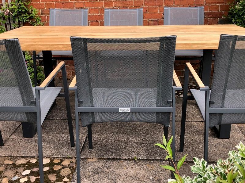 Edge Teak 8 Chair Set | FSC® Certified-Garden Furniture Centre-HighRange,Metal,Tables,Dining Set,Teak Garden Furniture,Metal Furniture,Outdoor Dining,Outdoor Furniture,FSC®-{collection_title}