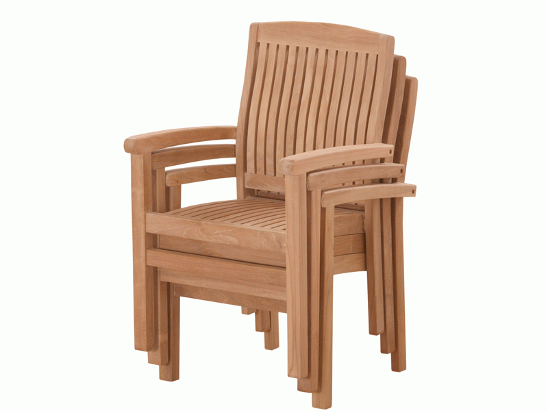 Marley Stacking Chair-Garden Furniture Centre-LowRange,Teak,Outdoor Dining,Dining Chair,Outdoor Furniture,Teak Garden Furniture-{collection_title}