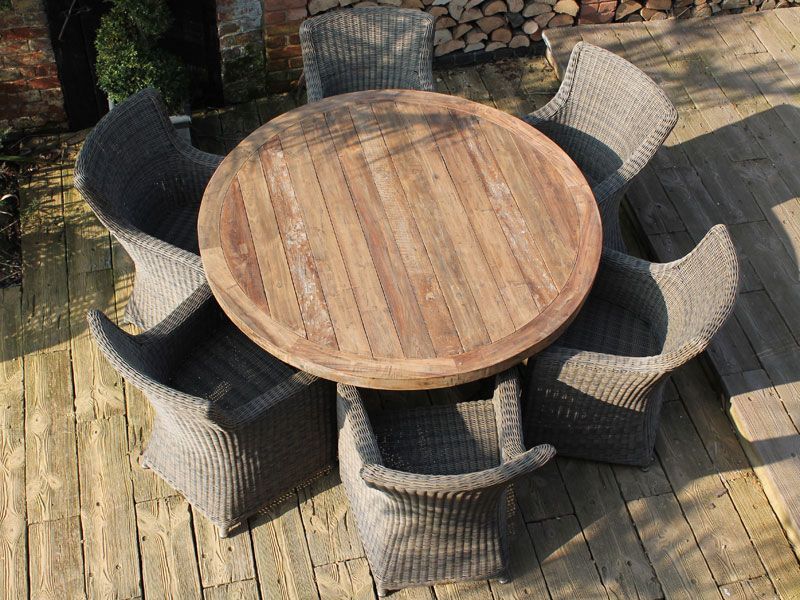 Mexico 6 Chair Dining Set-Garden Furniture Centre-HighRange,Rattan,Tables,Dining Set,Teak,Sale,Outdoor Sale,Outdoor Dining,Spring & Summer Sale,Autumn & Winter Sale-{collection_title}