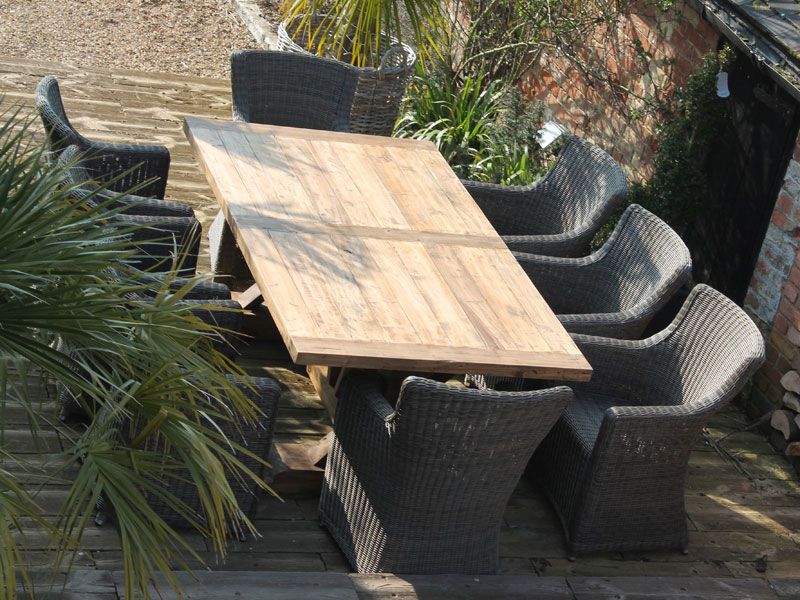 Valencia 8 Chair Dining Set-Garden Furniture Centre-HighRange,Reclaimed Furniture,Rattan,Tables,Dining Set,Teak,Outdoor Furniture,Teak Garden Furniture,Outdoor Dining-{collection_title}