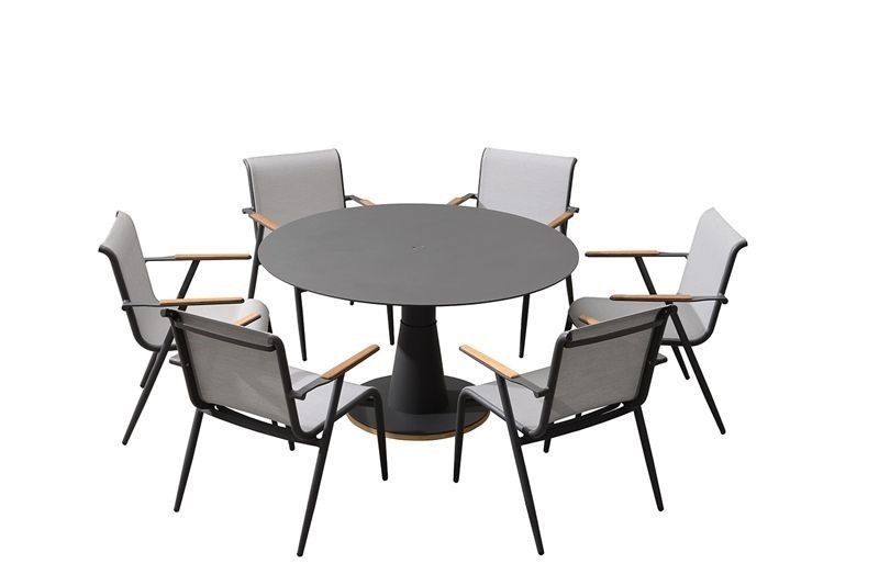 Milan 6 Chair Dining Set-Garden Furniture Centre-HighRange,Tables,Dining Set,Outdoor Furniture,Metal Furniture,Outdoor Dining-{collection_title}