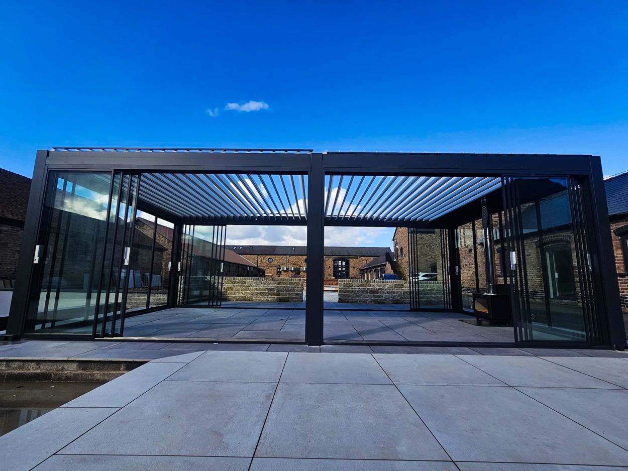 Mirage 8x4M Bioclimatic Pergola-Garden Furniture Centre-HighRange,Free Standing,Showroom exdis,Mirage,Metal Gazebos,Garden Rooms Gazebos,Bioclimatic Pergolas Gazebos,Gazebos,Bioclimatic Pergolas-{collection_title}