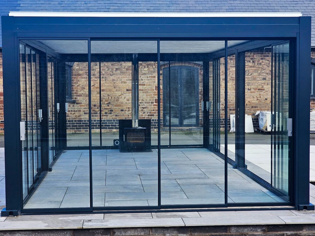 Mirage 8x4M Bioclimatic Pergola-Garden Furniture Centre-HighRange,Free Standing,Showroom exdis,Mirage,Metal Gazebos,Garden Rooms Gazebos,Bioclimatic Pergolas Gazebos,Gazebos,Bioclimatic Pergolas-{collection_title}