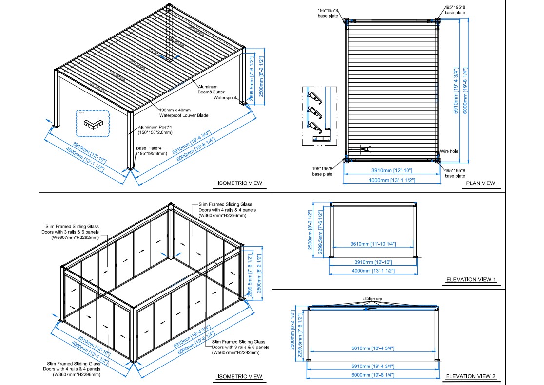 Mirage 6x4m Bioclimatic Pergola