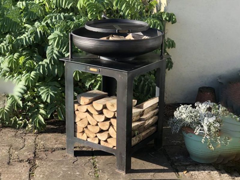 Modular Kitchen Fire Bowl with Log Store 