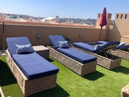 2 x Montana Sun Lounger + Free Side Table