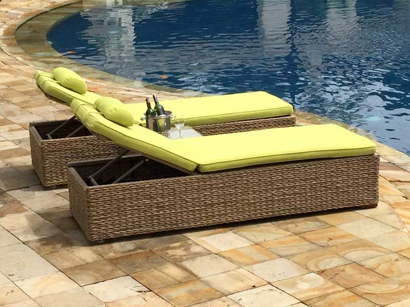 2 x Montana Sun Lounger + Free Side Table