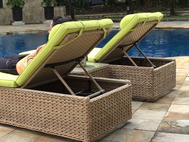 2 x Montana Sun Lounger + Free Side Table